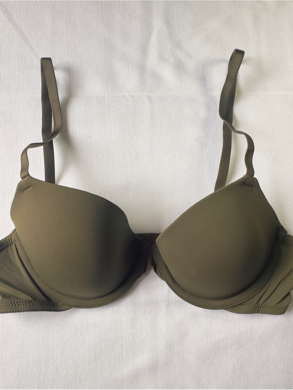 Auden Olive Green Lightly Lined T-Shirt Demi Bra 34A NWOT